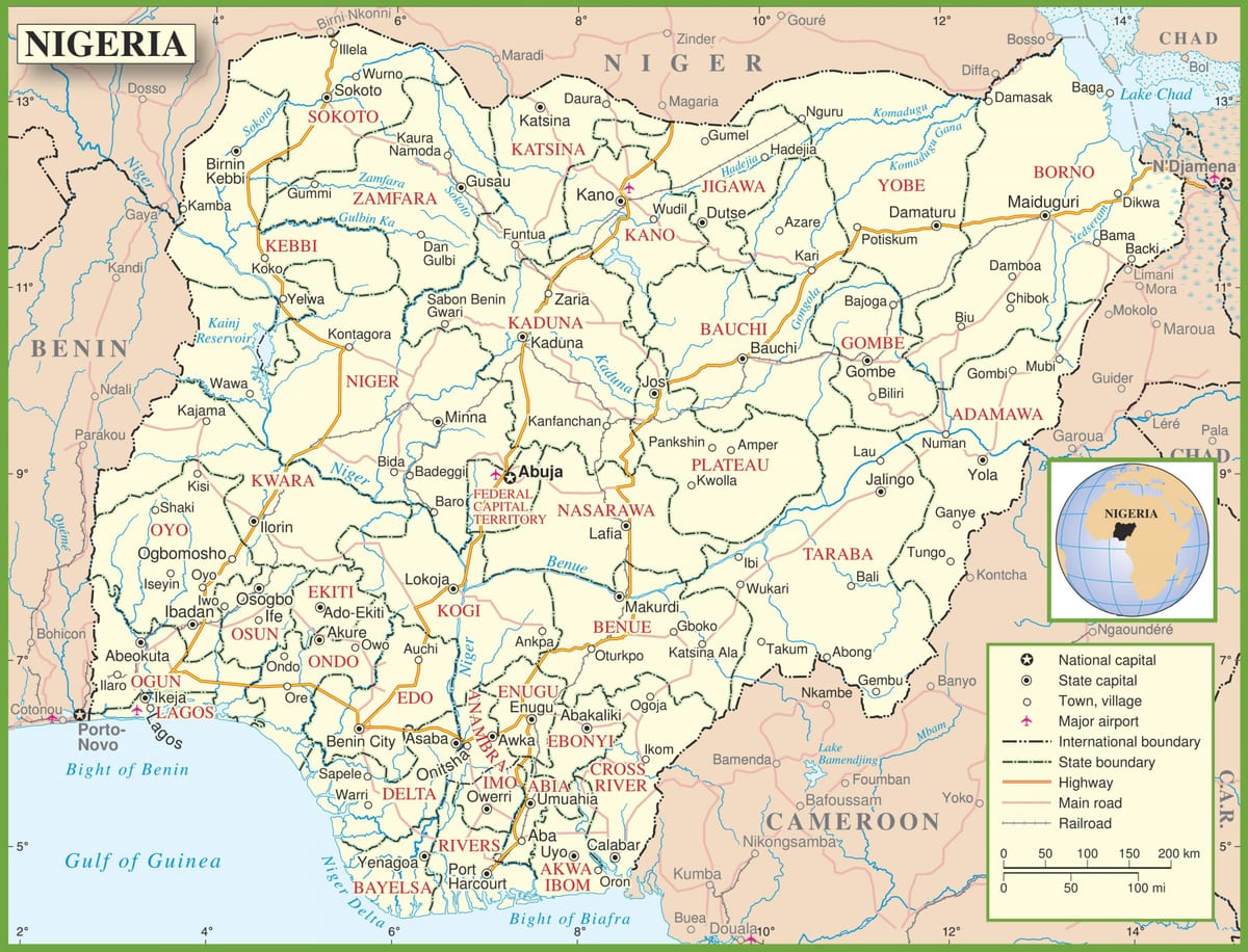 সম্পূর্ণ মানচিত্র, নাইজেরিয়া