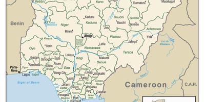 মানচিত্র সঙ্গে নাইজেরিয়া শহর